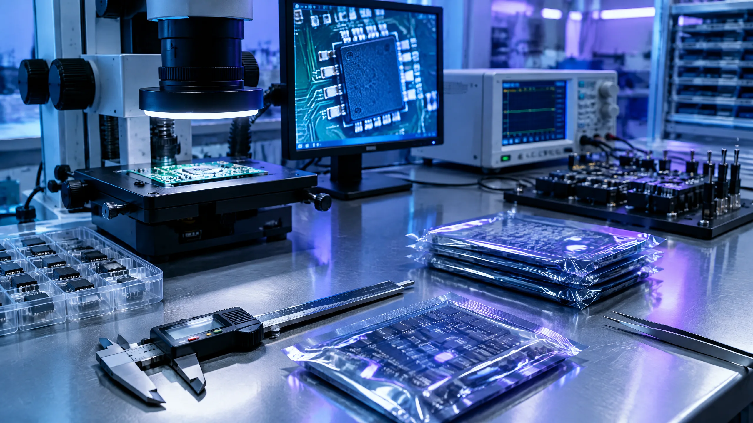 Electronic hardware quality control laboratory